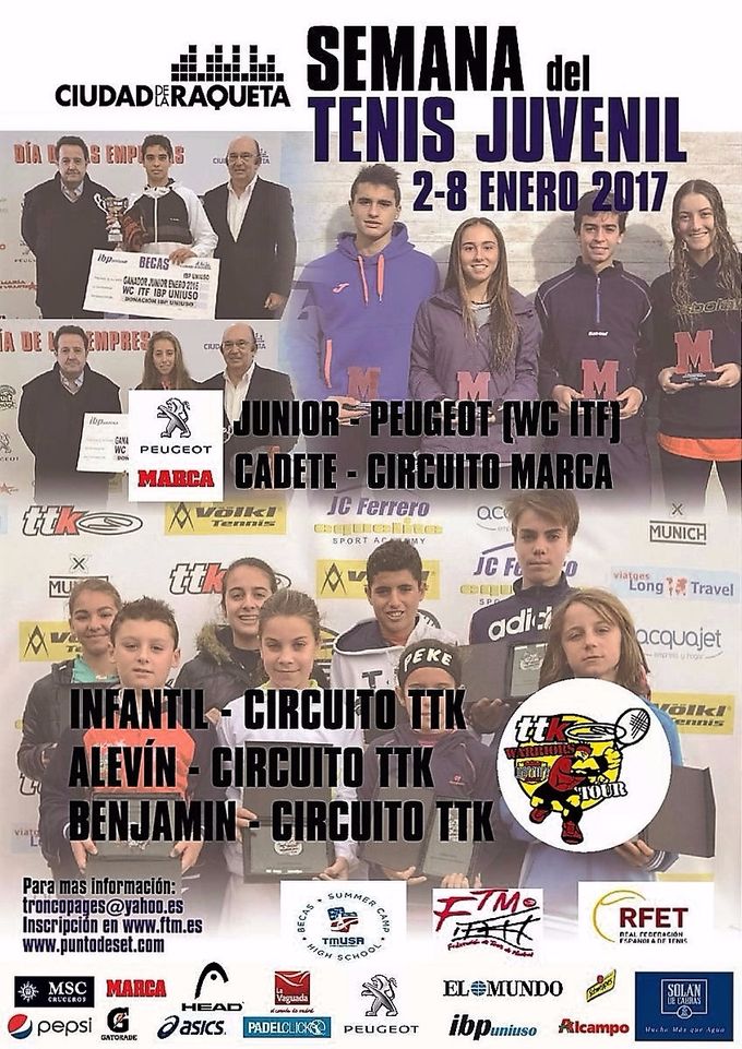 Poster Semana del Tenis Juvenil Ciudad de la Raqueta Enero 2017